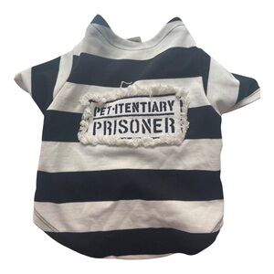 Bootique prisoner pet- ltentiary black white striped Pet Costume Small